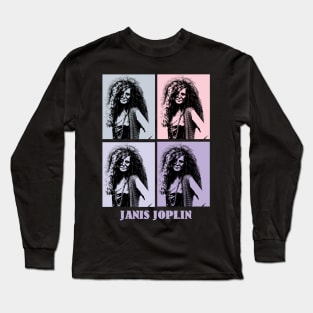 Janis Joplin 80s Pop ART Long Sleeve T-Shirt